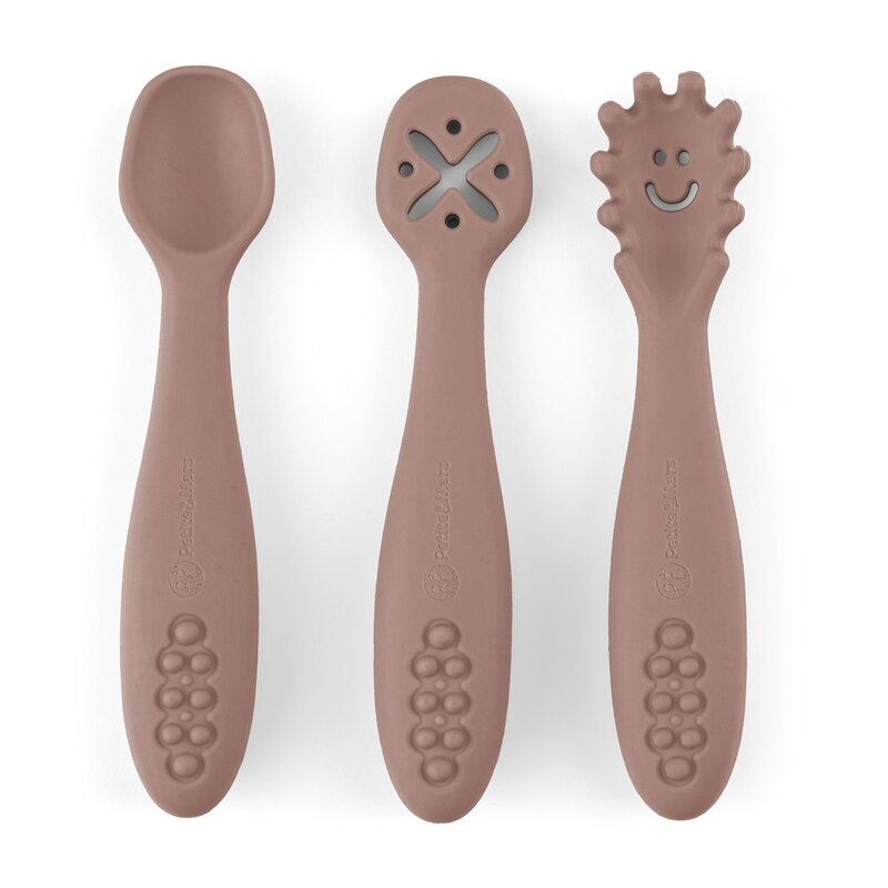 Petite&Mars Set 3 Lingurițe Silicon Bebe 6m+