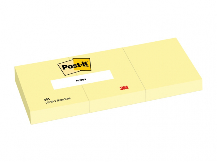 Set 3 blocuri Post-it Canary Yellow, 38x51 mm