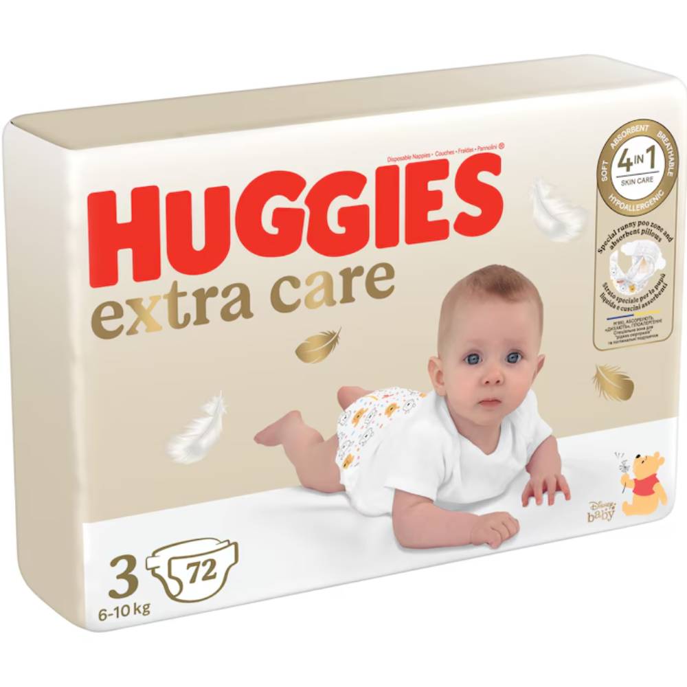 Huggies Extra Care Mega - Protecție Premium 72 buc