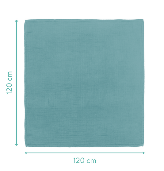Muselina Fillikid Swaddle Petrol Bambus 120x120cm - imagine 3