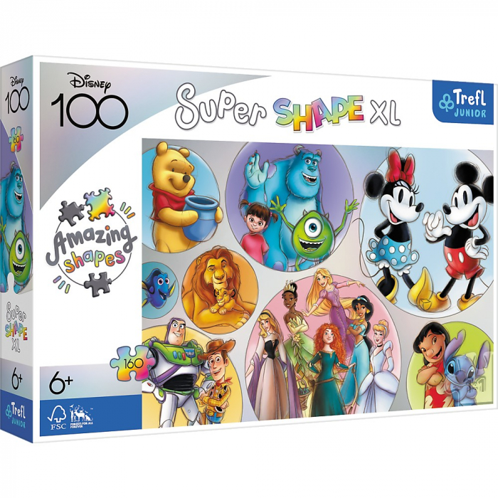 Puzzle Trefl Disney 160 piese, Super Shape XXL