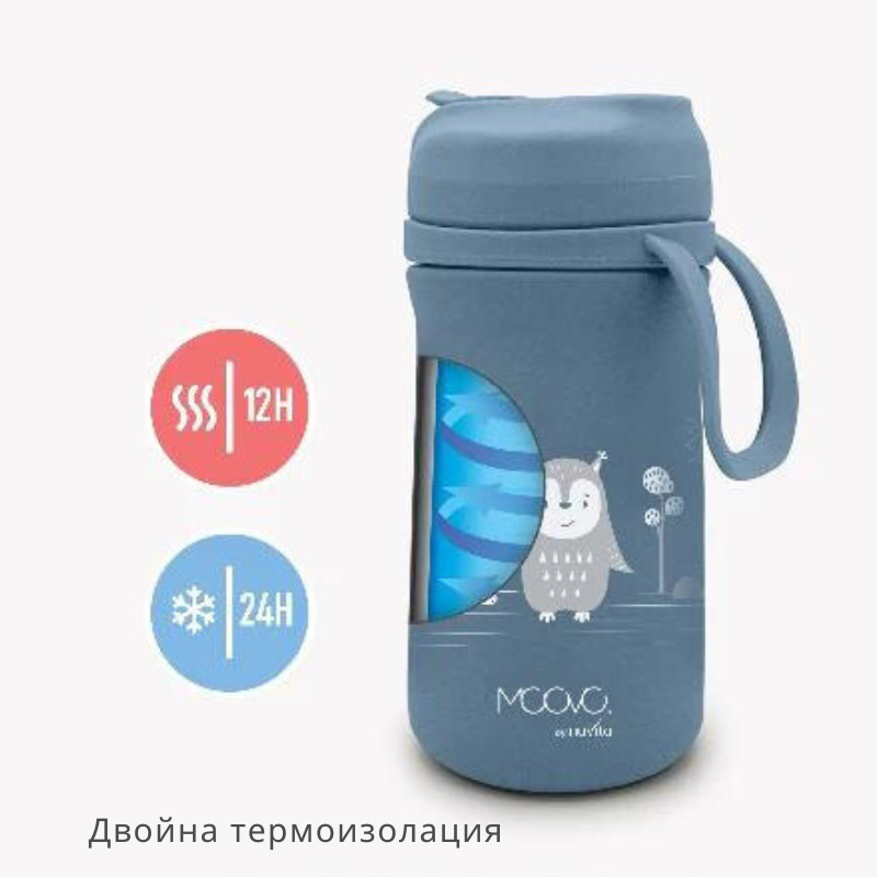 Termos Nuvita Powder Blue 350ml cu cioc retractabil - imagine 5