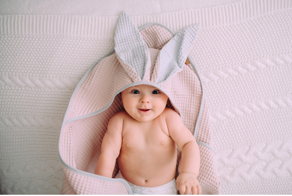Prosop Iepuras Floo for Baby Roz, Bumbac Waffle - imagine 7