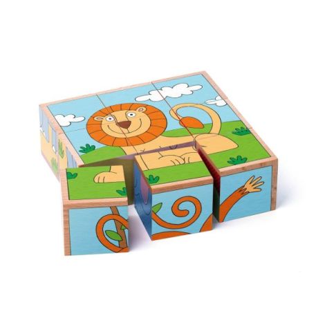 Puzzle din lemn Woodyland Animale Exotice 3x3
