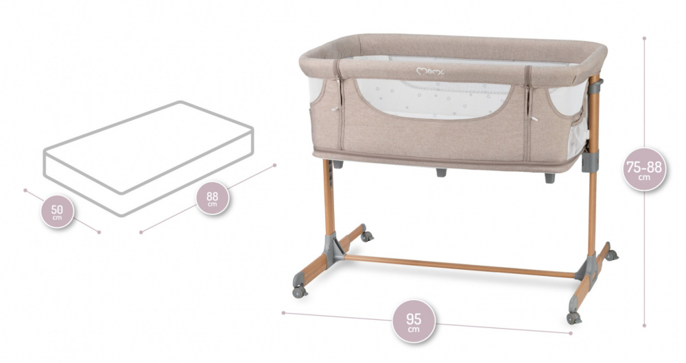 Co-sleeper Momi Smart Bed 4in1 Beige - imagine 2