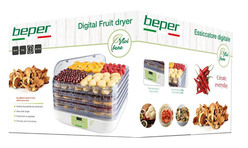 Deshidrator Alimente Beper 5 Tăvi Digitale