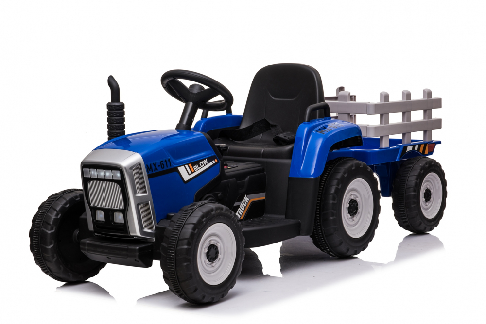 Tractor Electric Moni 12V cu Remorcă Albastru - imagine 5