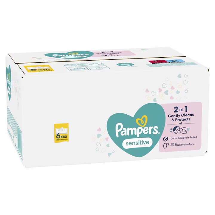Servetele Pampers Sensitive 480 buc - imagine 3