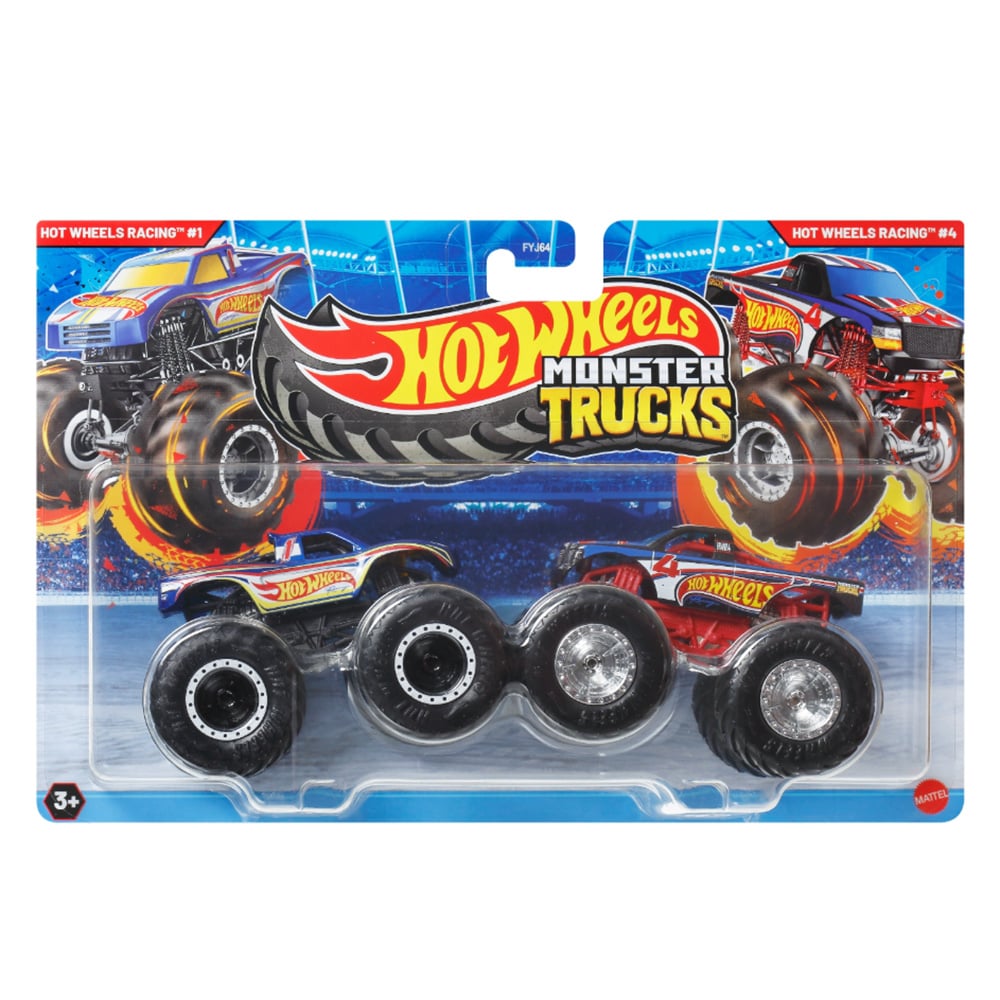 Set 2 Masini Hot Wheels Monster Truck Racing 1 vs 4