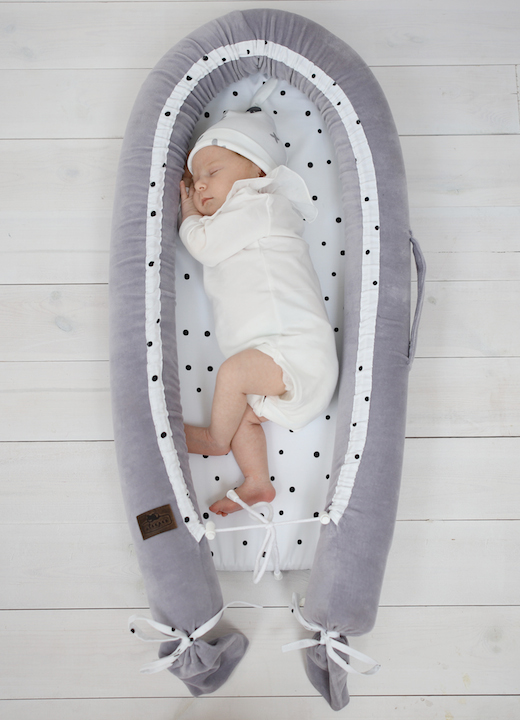 Baby Nest Velvet Premium Gri | Nor Pufos - imagine 5