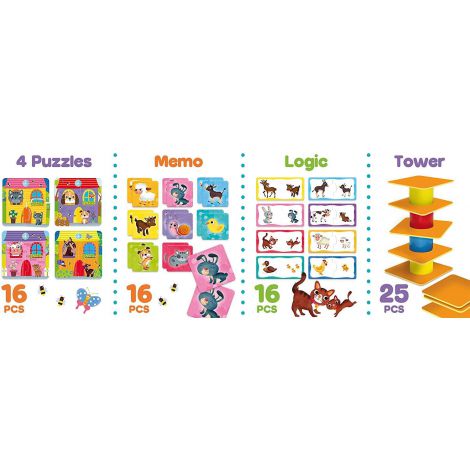 Joc Logica 4-in-1 Lisciani Animalute - imagine 2