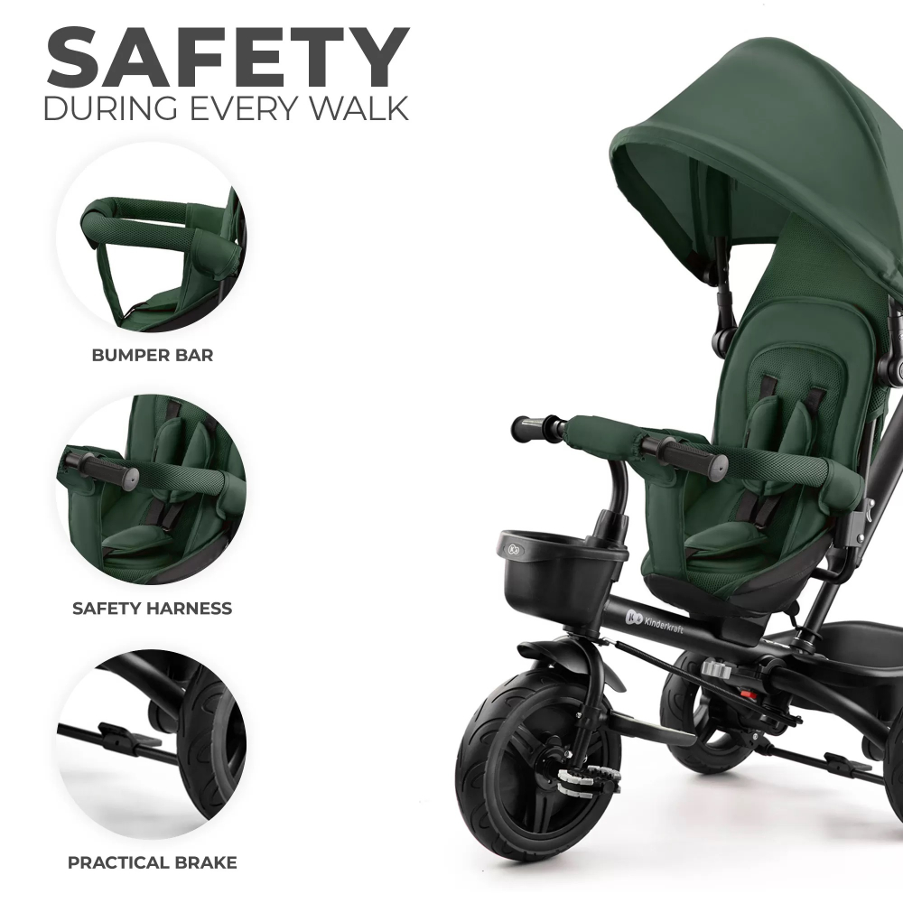 Tricicleta Kinderkraft Aveo Mystic Green 9luni-5ani - imagine 11