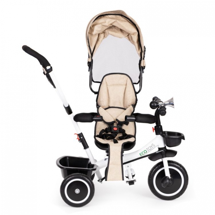 Tricicleta Ecotoys Bej | Siguranță și Confort - imagine 4