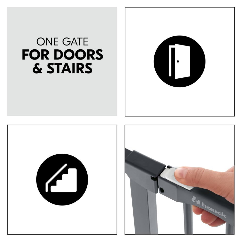 Poarta Siguranta Hauck Clear Step, Autoclose, Gri - imagine 5