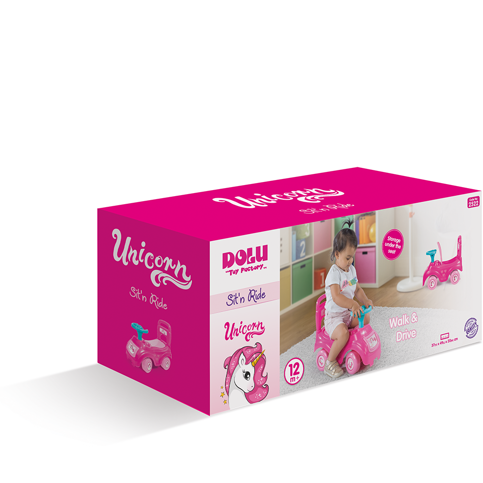 Mașinuță Dolu Unicorn fără pedale | Ride-On cu spațiu depozitare - imagine 4