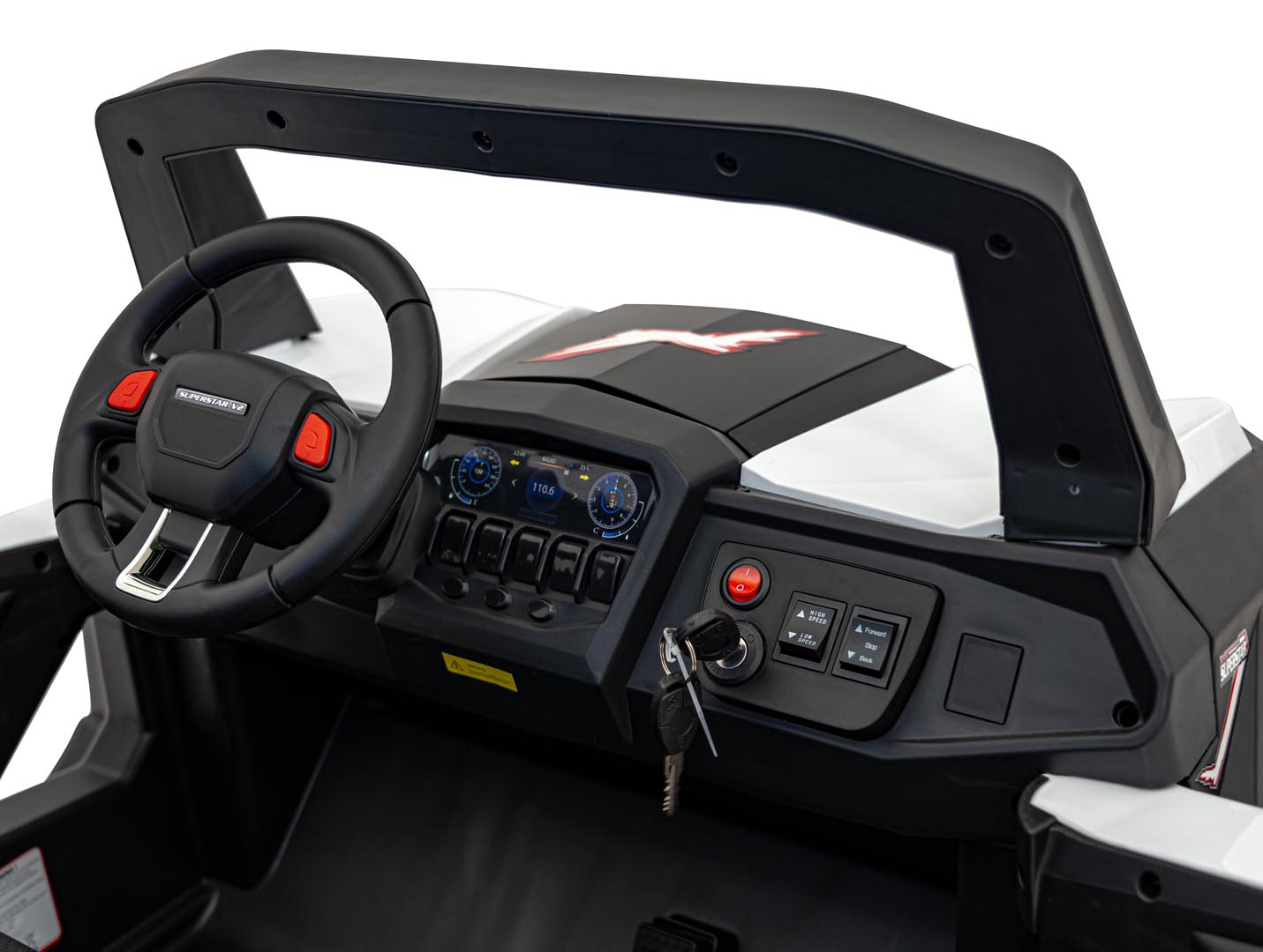 UTV electric pentru 2 copii Buggy MX 2000N 4x4 300W (603B) Alb - Autokids.ro - imagine 10