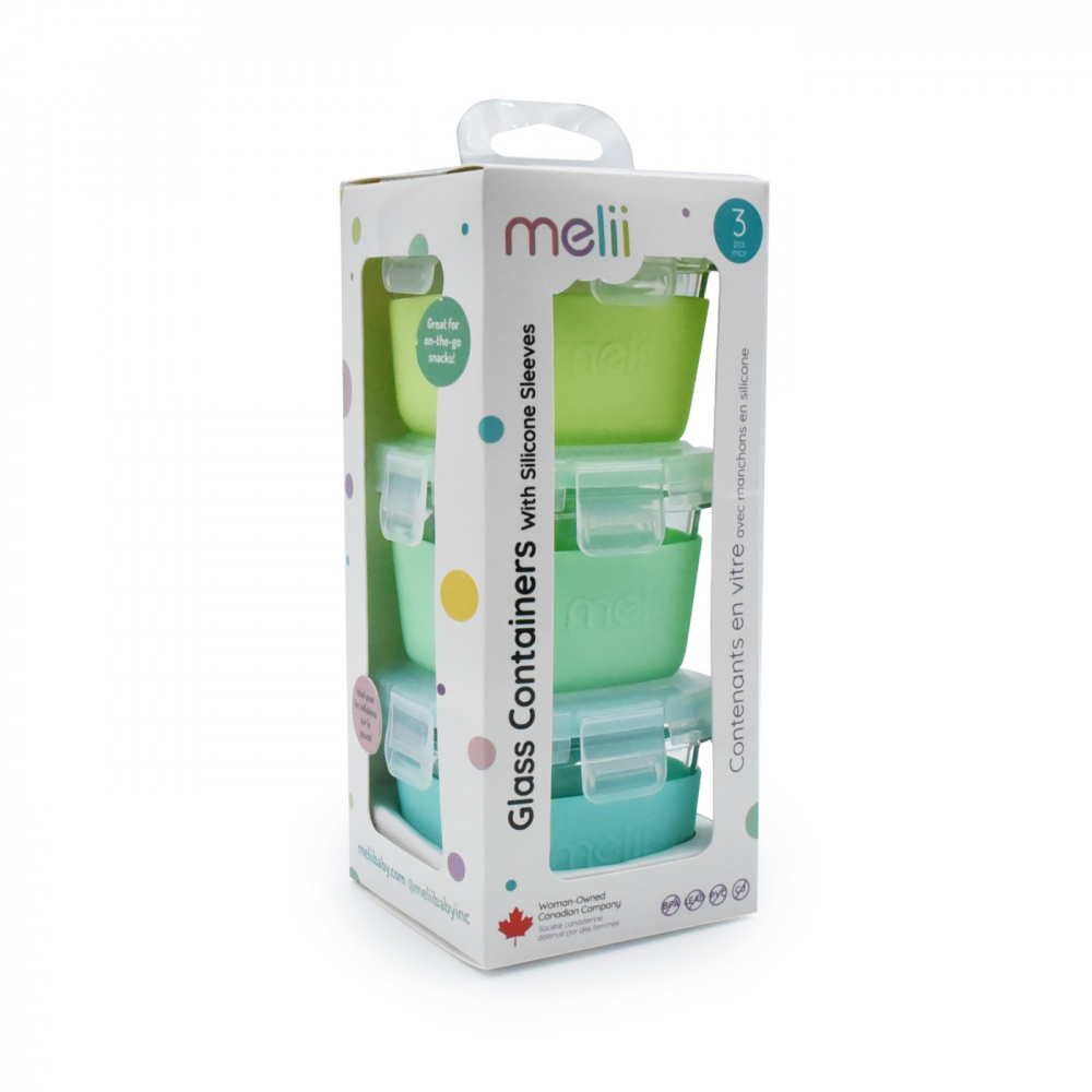 Set 3 recipiente sticlă Melii 160ml cu husă silicon - imagine 7