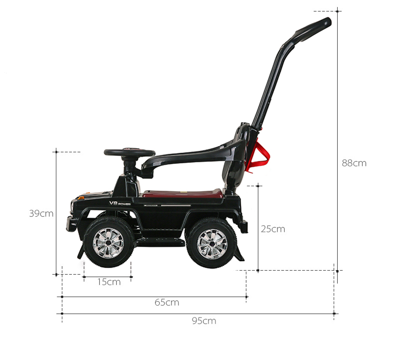Masinuta Nicekids Black cu maner parental - imagine 10