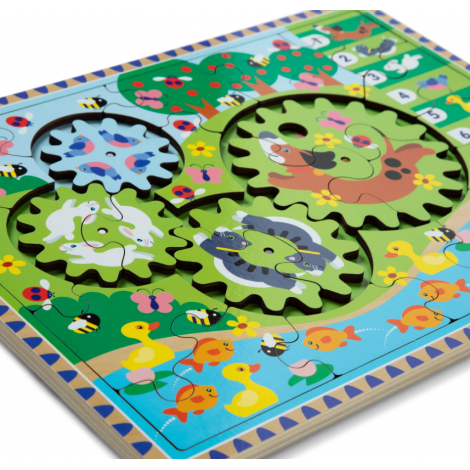 Melissa & Doug Puzzle Lemn cu Rotite Animale - imagine 7