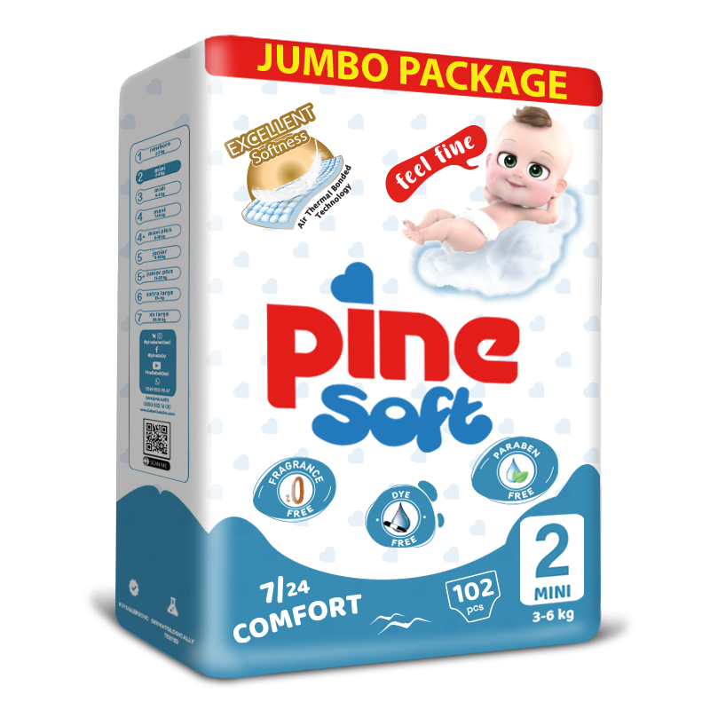 Scutece Pine Soft 3-6kg 102buc - Protecție Superioară - imagine 2