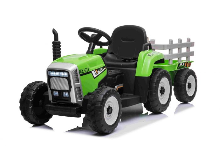 Tractor Electric Workers Truck cu Remorcă Verde - imagine 4