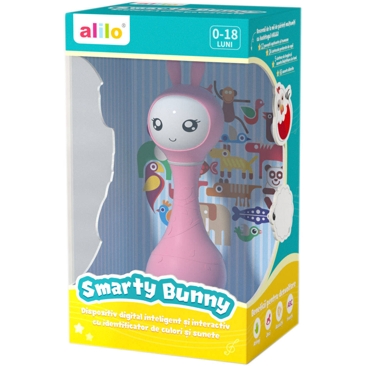 Alilo Smarty Iepure Roz Interactiv pentru Bebelusi