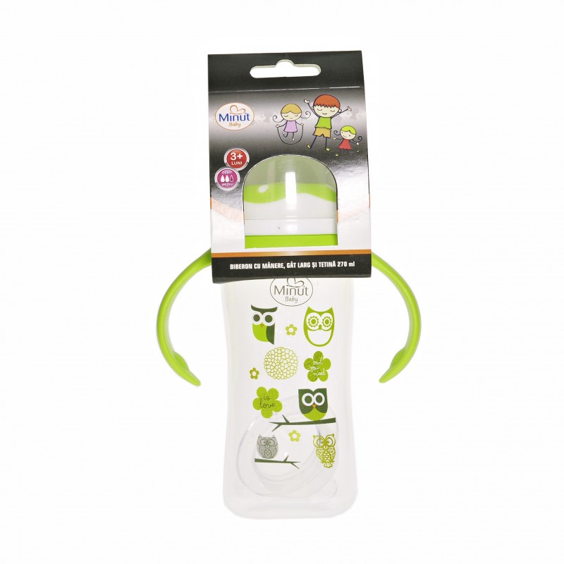 Biberon Minut Baby 270ml, 3+ luni, Verde - imagine 3