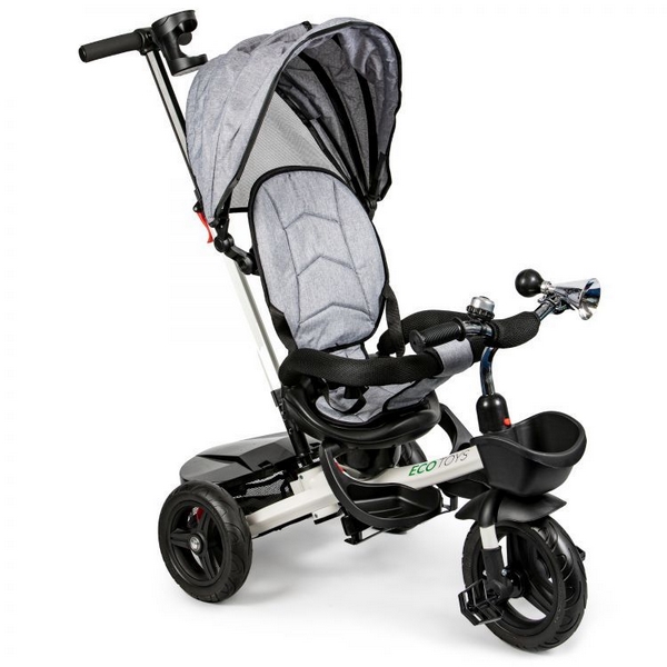 Tricicleta Ecotoys JM-311 Gri, Sezut Reversibil, 12 luni+ - imagine 11