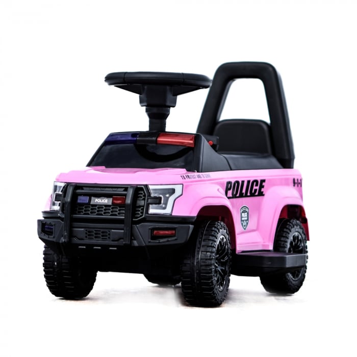 Hollicy Mașinuță Electrică Politie 6V Roz, Bluetooth