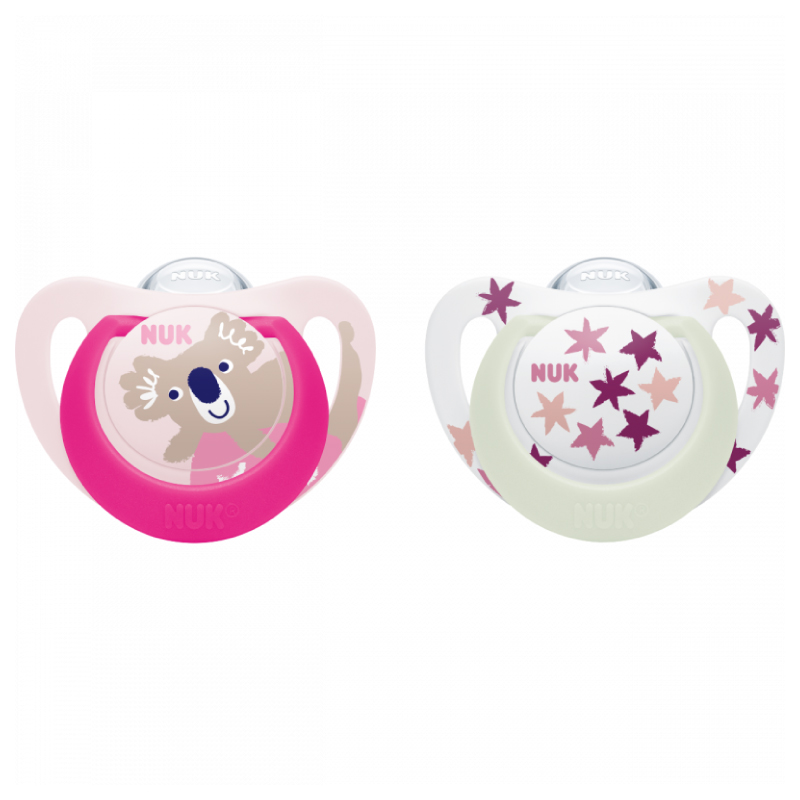 Set 2 suzete NUK Star Day & Night M2 roz