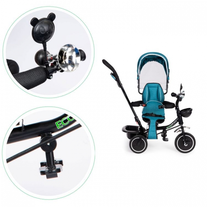 Tricicleta Ecotoys Verde cu Șezut Rotativ - imagine 8