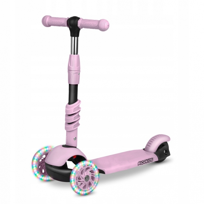 Trotineta Ricokids Cubi 3in1 Roz, LED, Scaunel - imagine 9