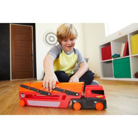 Hot Wheels Mega Transportator 50 Masini - Mattel - imagine 6