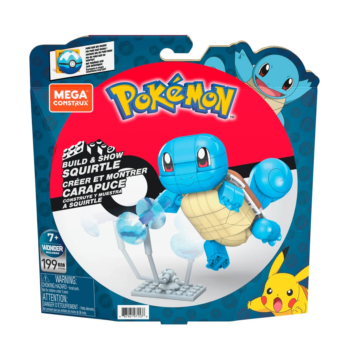 Set Construit Pokemon Squirtle Mega Bloks 199 piese