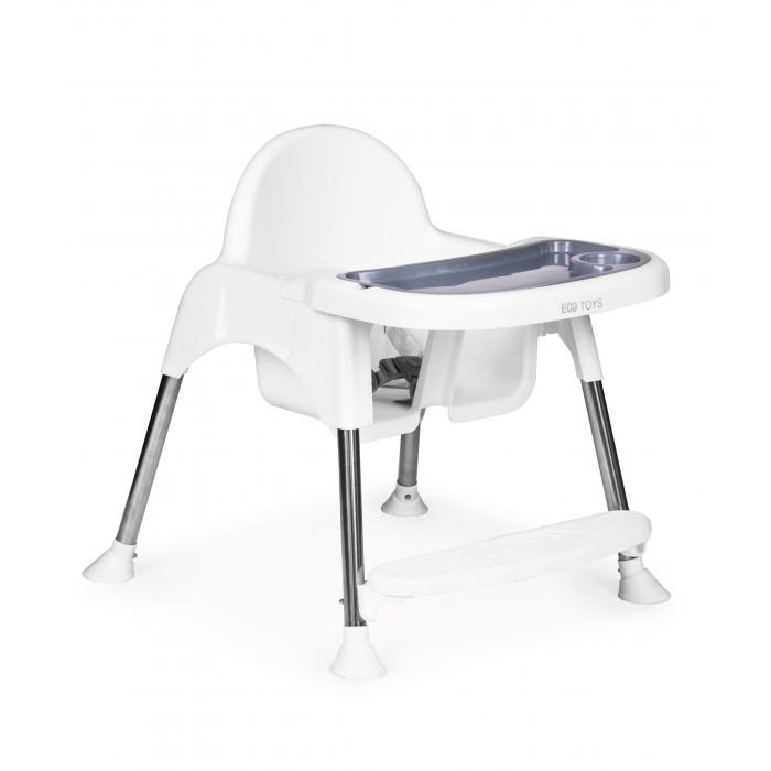 Scaun de masă Ecotoys 2 în 1, Alb, Reglabil - imagine 2
