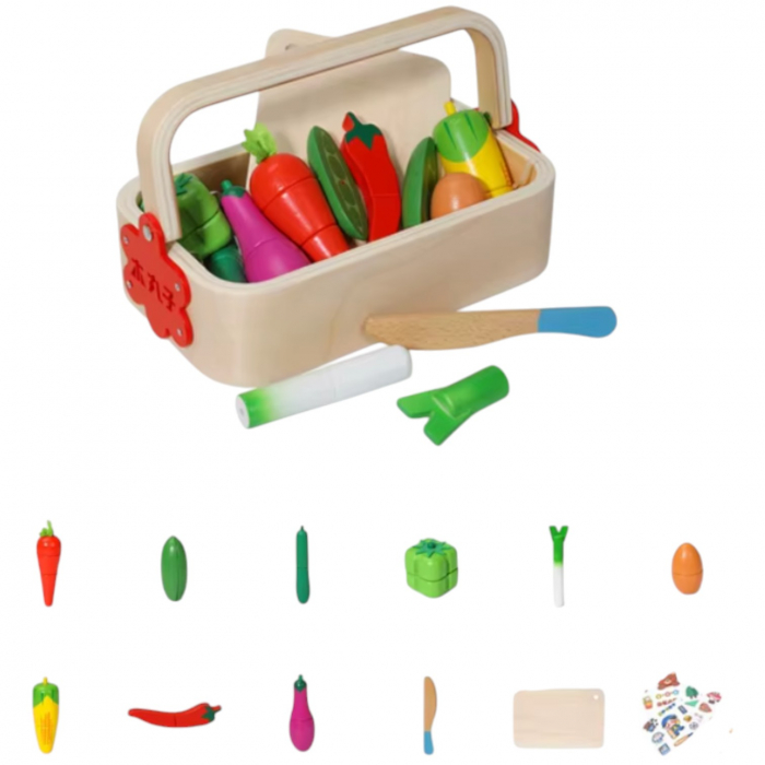 Set Tocator Lemn și Legume Krista | Jucărie Rol