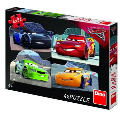 Puzzle 4 in 1 Cars 3 Dinotoys - 54 Piese