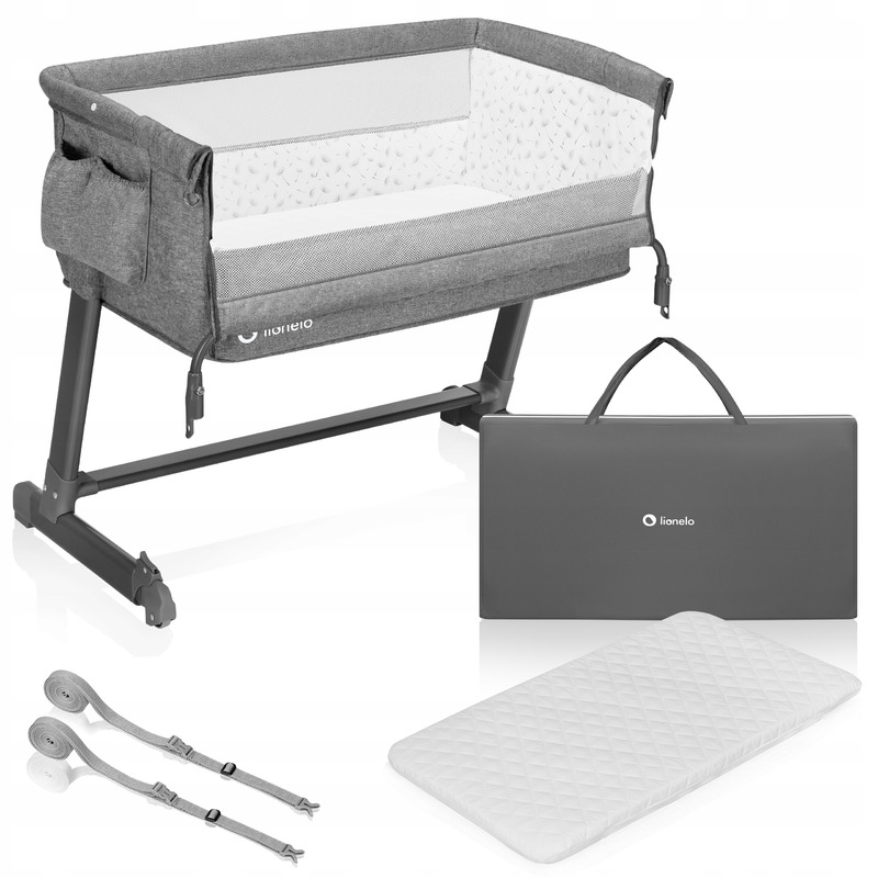 Patut Co-Sleeper Lionelo Theo 2in1 Grey Stone - imagine 2