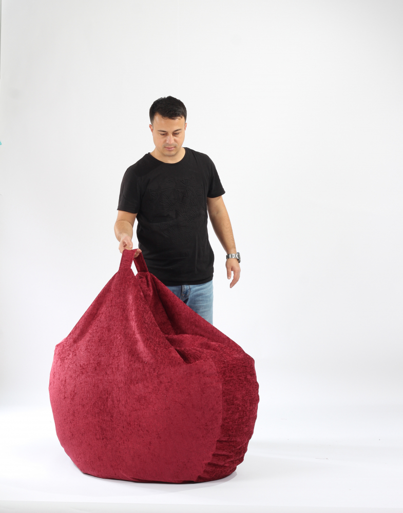 Fotoliu Pufrelax Relaxo XL Roșu, Husă Detașabilă - imagine 3