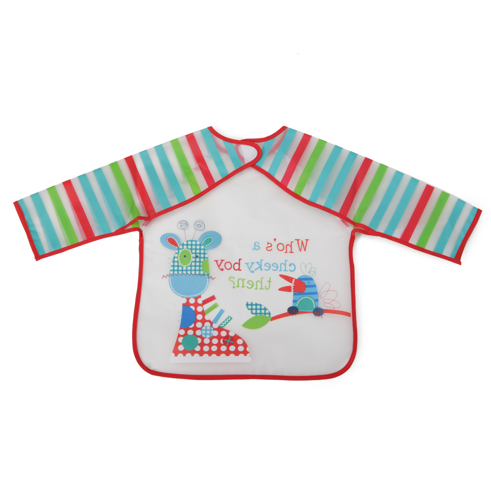 Baveta impermeabila cu maneci Messy Red Cangaroo