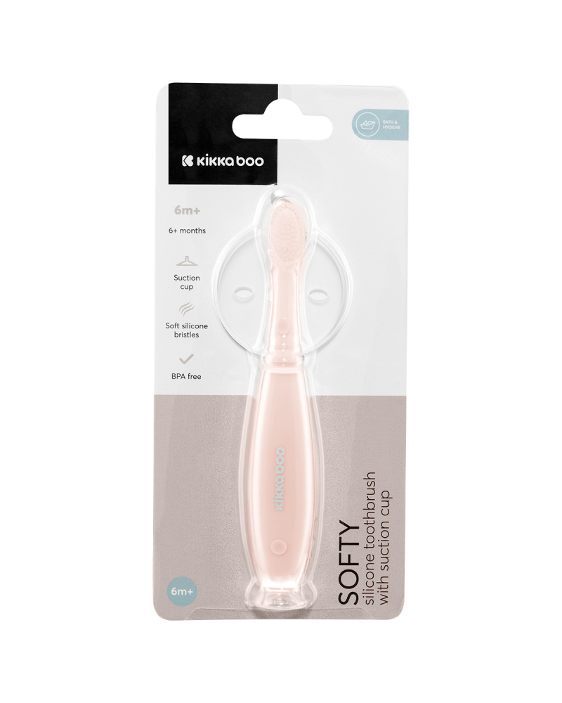 Periuța de dinți Kikkaboo Softy Pink, 6 luni+