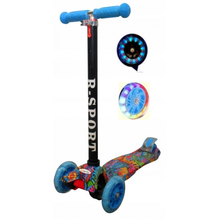 Trotineta R-Sport H2 Albastră cu LED - imagine 2