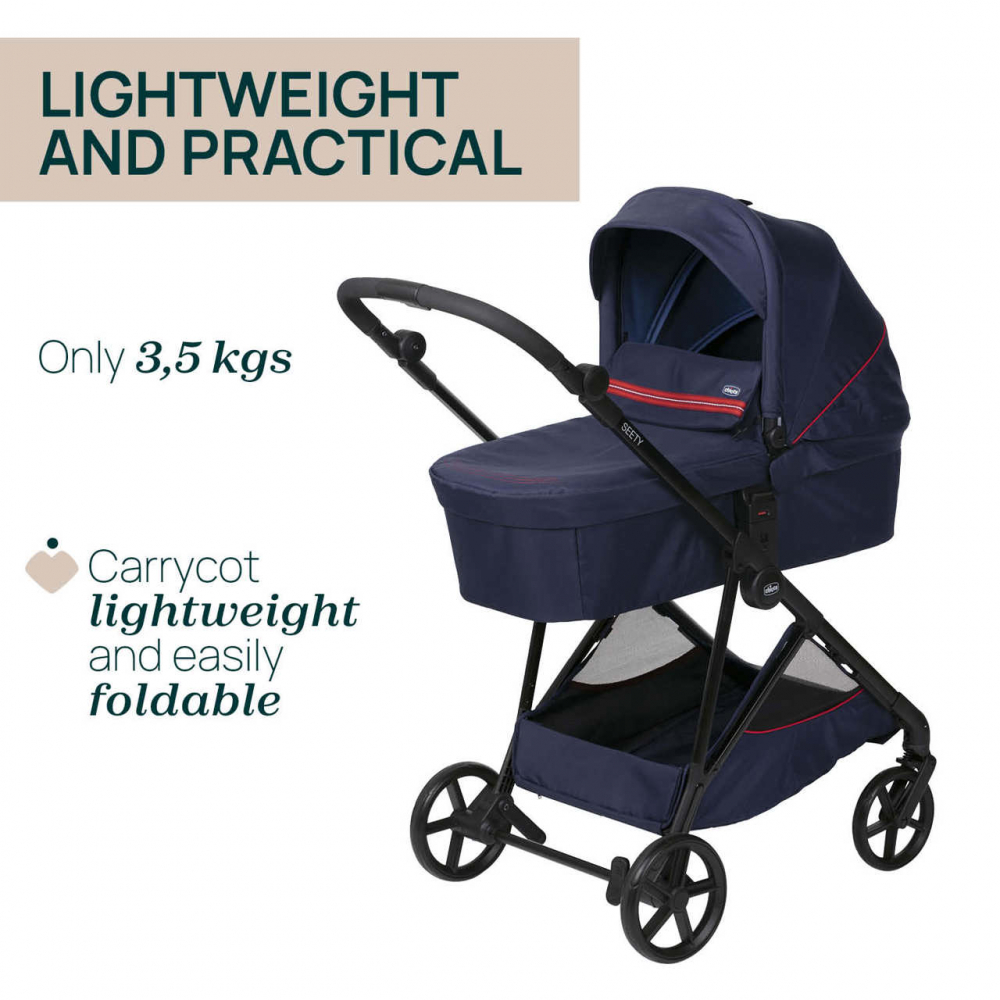 Chicco Seety 3in1 Carucior Scaun Auto OxFord Blue - imagine 3