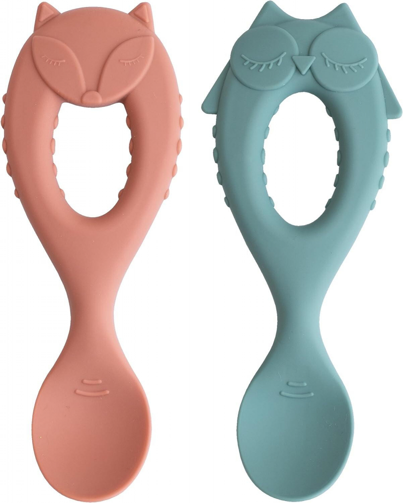 Set lingurite silicon Bufnita si Vulpita Tidy Tot - imagine 3