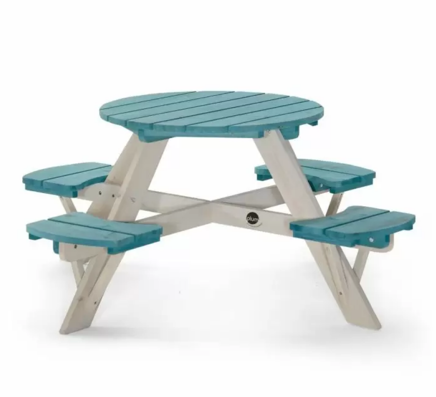 Masa de joaca Plum lemn, 4 scaune, exterior