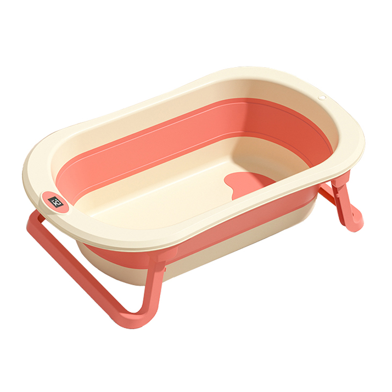 Cadita pliabila Little Mom Pink cu termometru - imagine 9