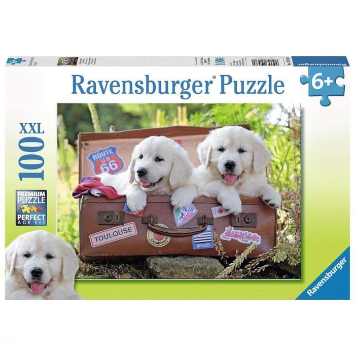Puzzle Ravensburger Cățeluși în Valiză 100 piese