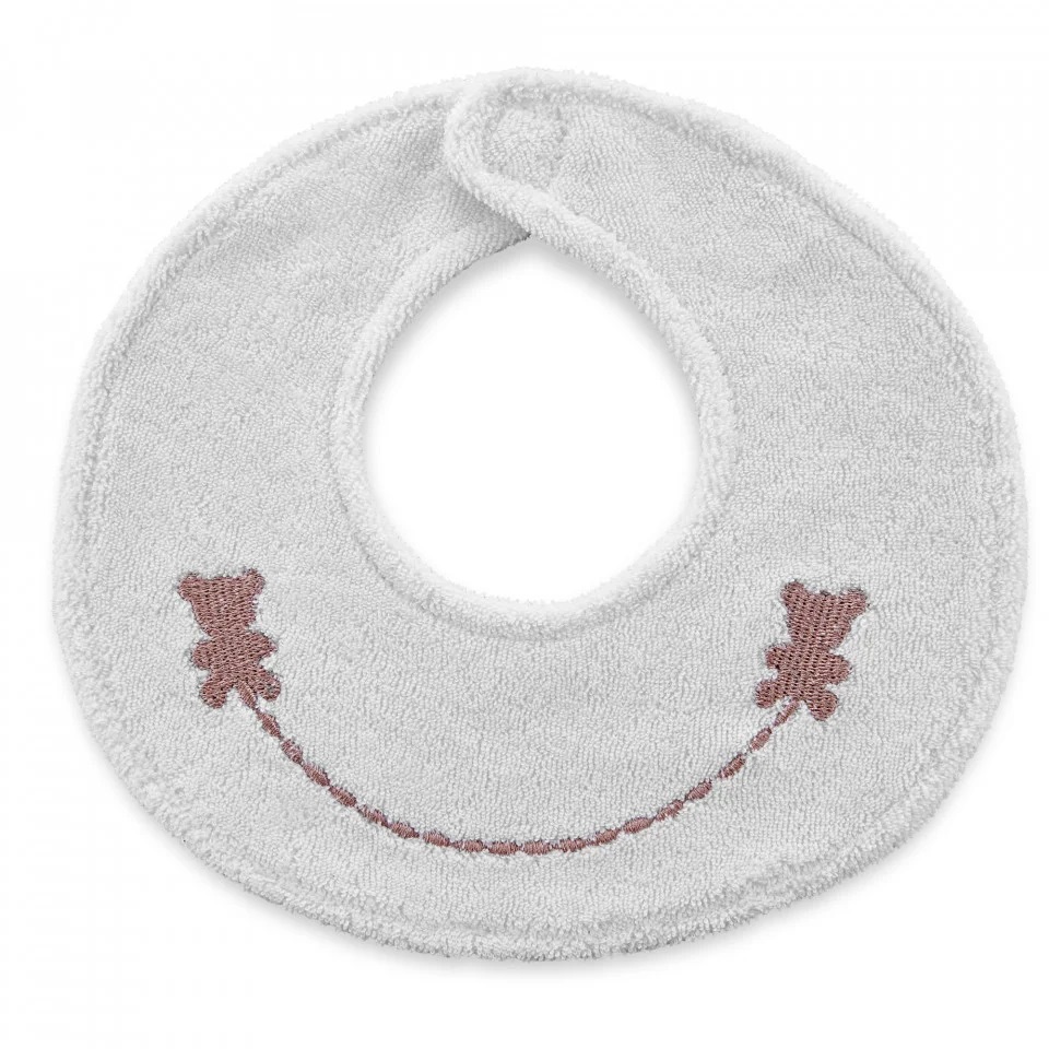 Baveta BabyJem Teddy Alb cu broderie elegantă - imagine 3