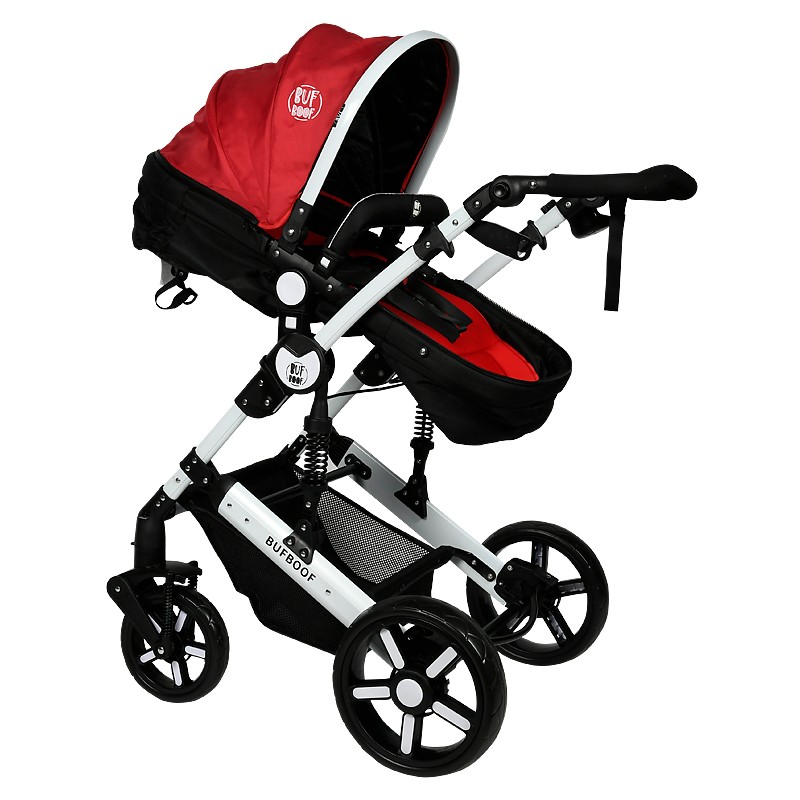 Carucior 2 in 1 Reversibil Buf Boof X2 Red, 0-36 luni