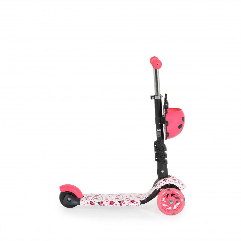 Trotineta Moni 3in1 Lollipop Red cu Mâner Parental